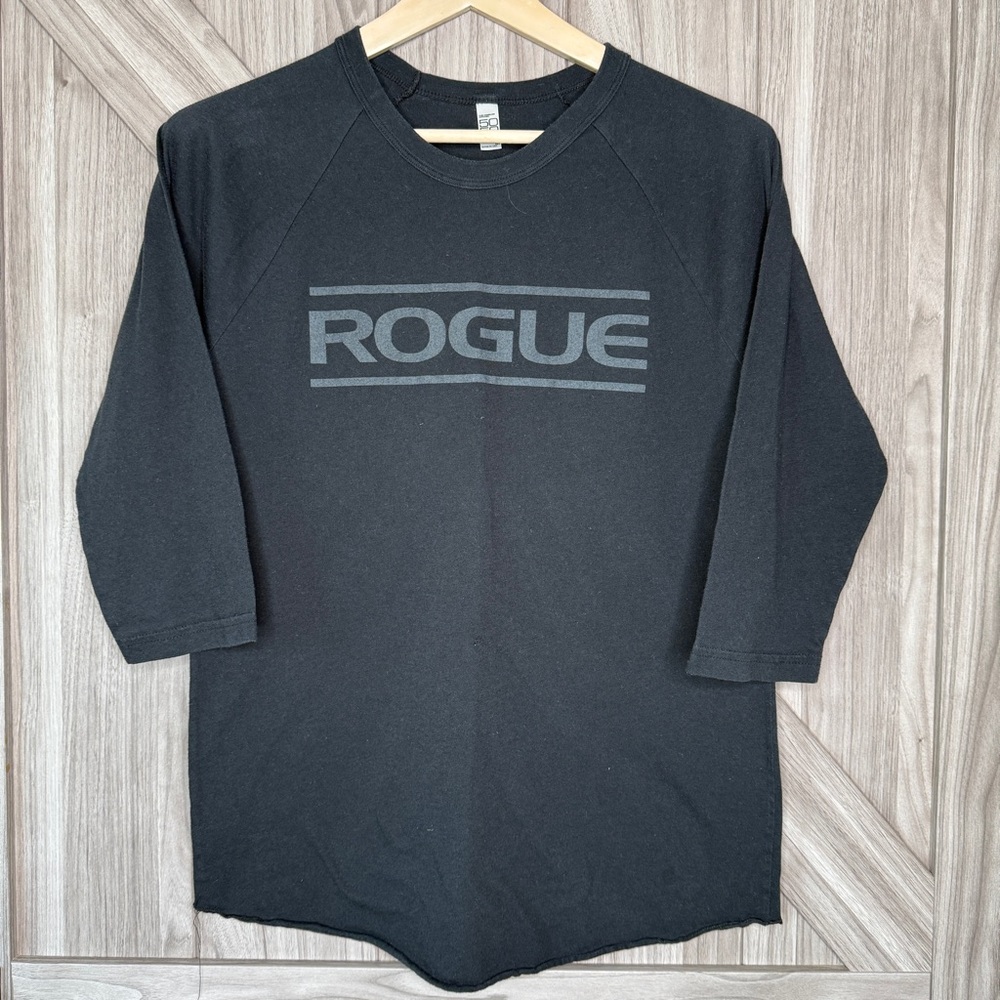 Rogue Fitness Men's 3/4 Sleeve Baseball Crewneck T-Shirt | Black